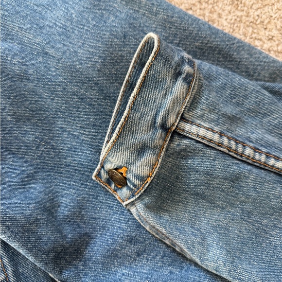 Armani Jeans Men’s Denim Jacket Size L 100% Cotton SIMINT Industria Small Flaw - Picture 4 of 13